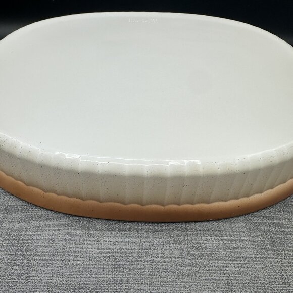 Vtg Corning Ware Oval Casserole F-4-B 2.5L French White Brown Ombre Ribbed - Picture 13 of 16